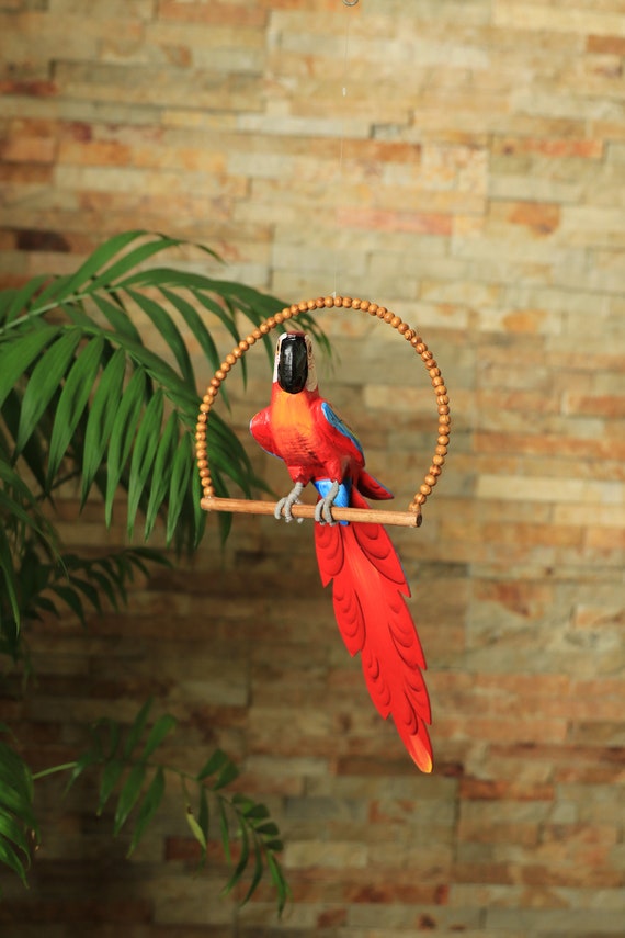 par præst Skyldfølelse Red Scarlet Macaw Parrot Carved Wood Rio Movie Parrot Tiki - Etsy