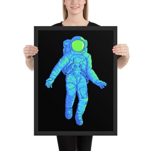 Enmarcado Oh Hola Astronauta Póster