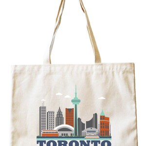 Cityscape Tote bag - Toronto - Canada - Market bag - Reusable bag - Canvas tote - Shopping bag - Shoulder bag