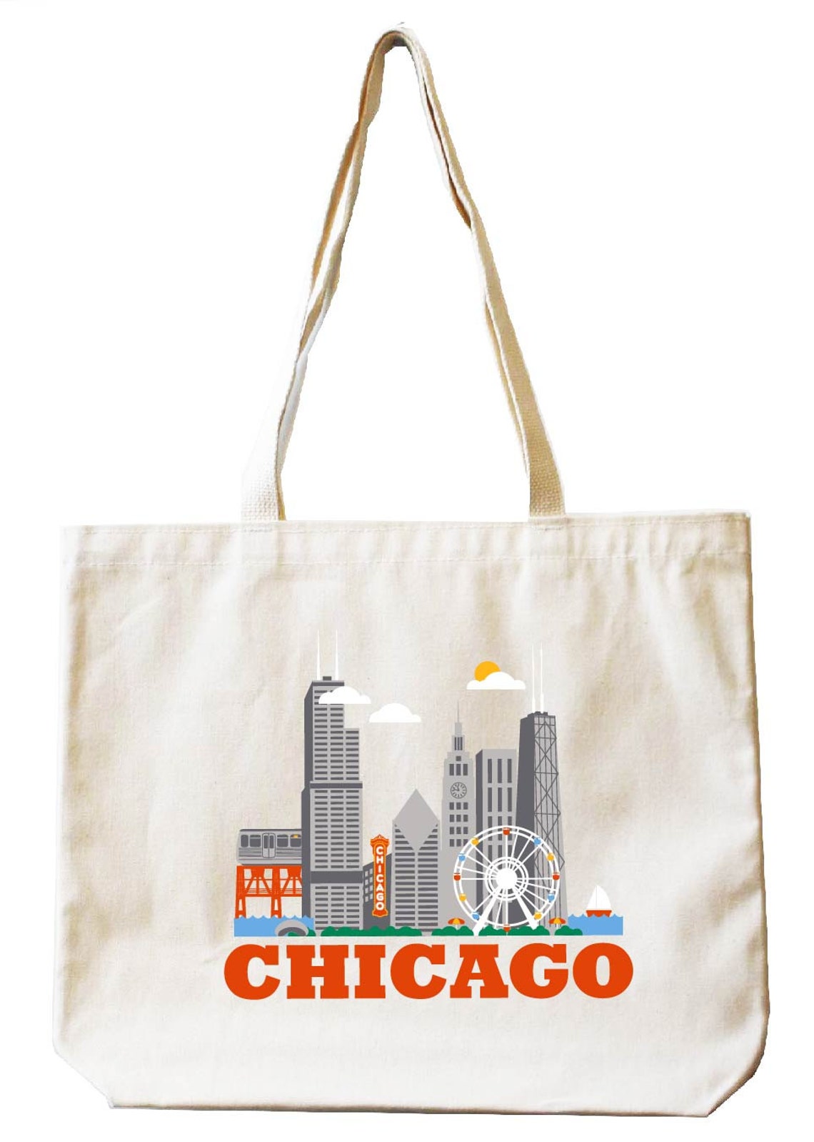 City Living Tote bag Chicago Illinois Market bag | Etsy