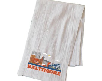 Cityscape Baltimore Flour Sack Kitchen Towel
