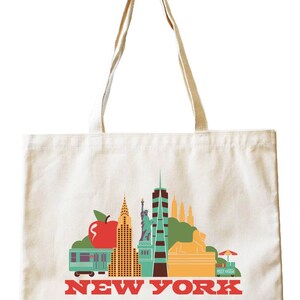 Cityscape Tote bag - New York City - New York - Market bag - Reusable bag - Canvas tote - Shopping bag - Shoulder bag
