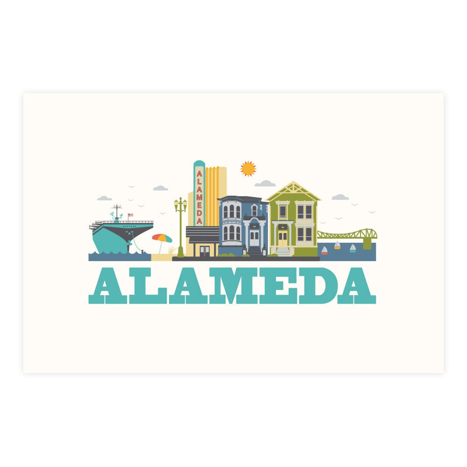 12 X 18 Poster Print Alameda City Living Design - Etsy