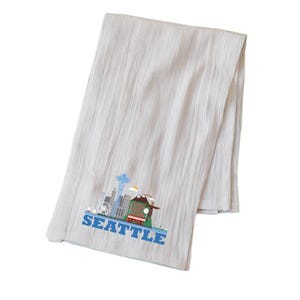 Cityscape Seattle Flour Sack Kitchen Towel