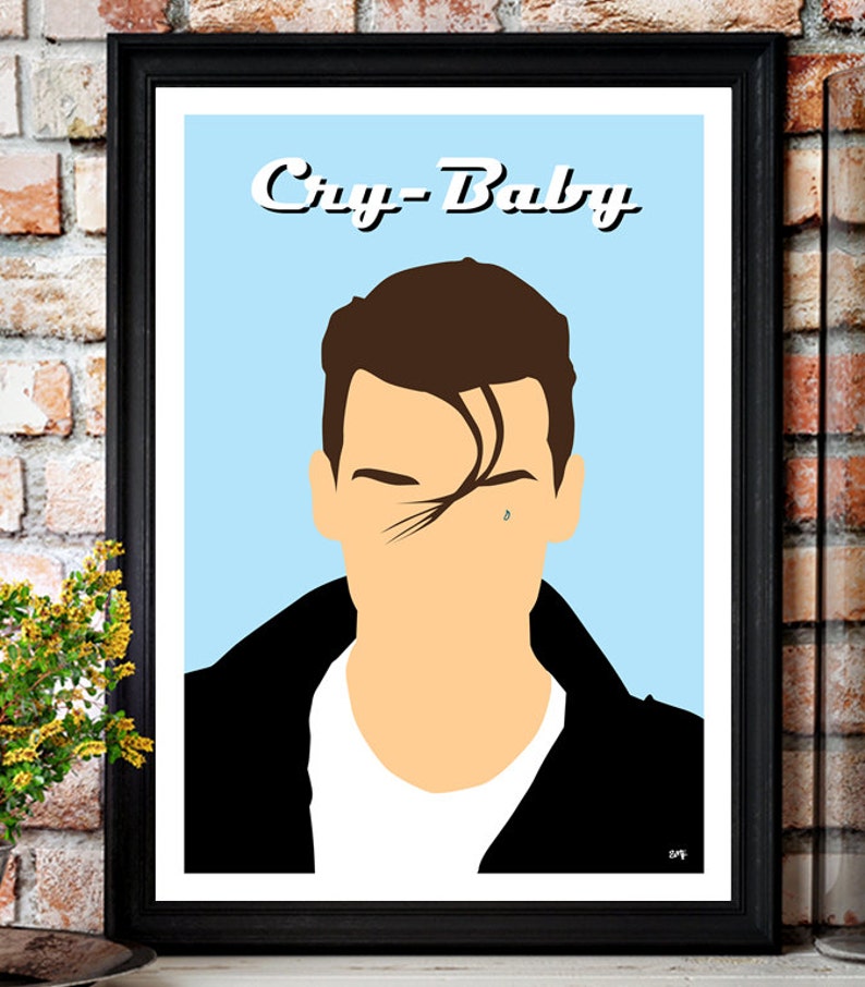 Cry Baby // Johnny Depp // Minimalist Movie Poster // Unique | Etsy