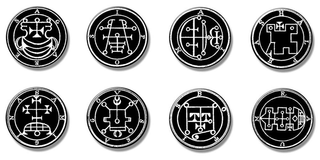 Ars Goetia Sigil Demons Button Pins Size 1 Agares Ipos Etsy