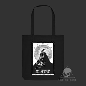 Maleficium Bag - Alchemy. Occult Symbols. Skull Bag. Gothic Tote Bag. Witchcraft. Witch Bag. Esotericism. Occultism. Dark Aesthetic