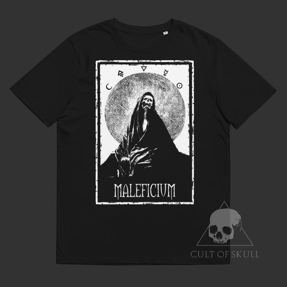 Camiseta Maleficium - Camiseta Brujería, Alquimia, Arte Oscuro, Macabro, Bruja, Paganismo, Camiseta gótica, Alta Magia, Gótico, Ocultismo