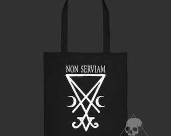Bolso Non Serviam - Sigilo de Lucifer, Arte Satánico, Satanismo, Arte Oculto, Ocultismo, Bolso Gótico, Demonología, Magick