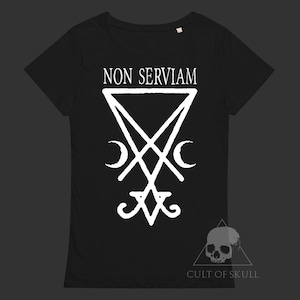 Non Serviam Womens T-Shirt - Sigil of Lucifer, Satanic T-Shirt, Satanism, Occult Art, Occultism, Gothic T-Shirt, Demonology, Magick