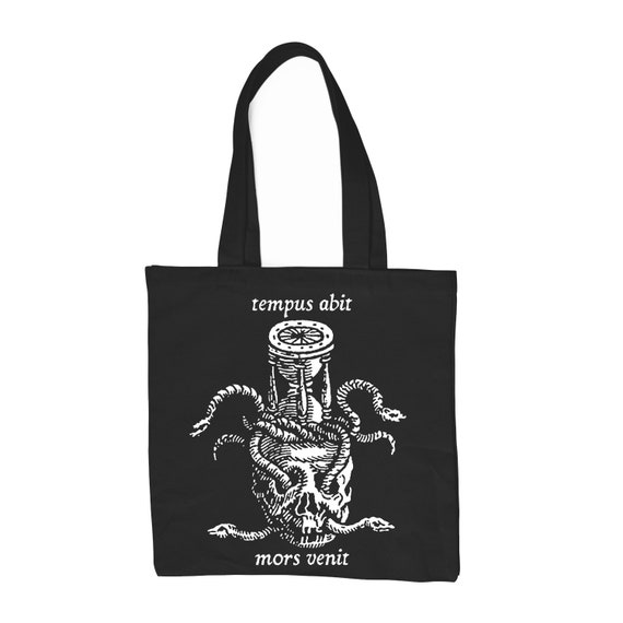 black cotton tote bag