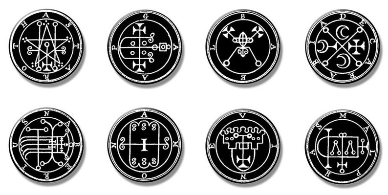 Ars Goetia sigil demons button pins size 1 Astaroth image 0.