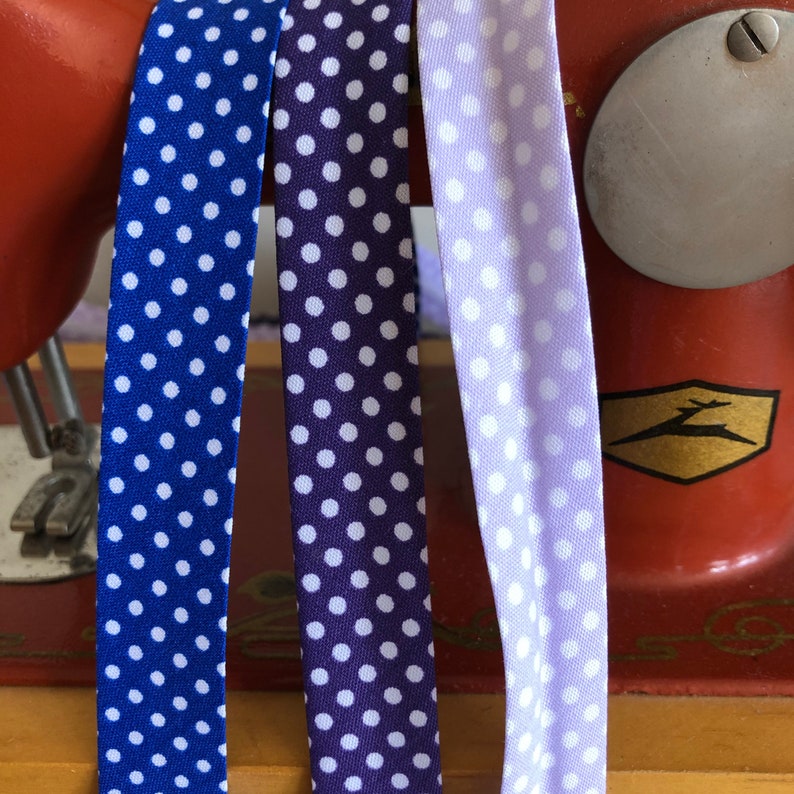Spotty bias binding 18mm width