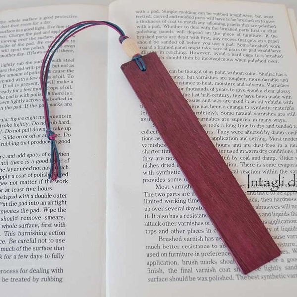 Handmade purpleheart wood bookmark