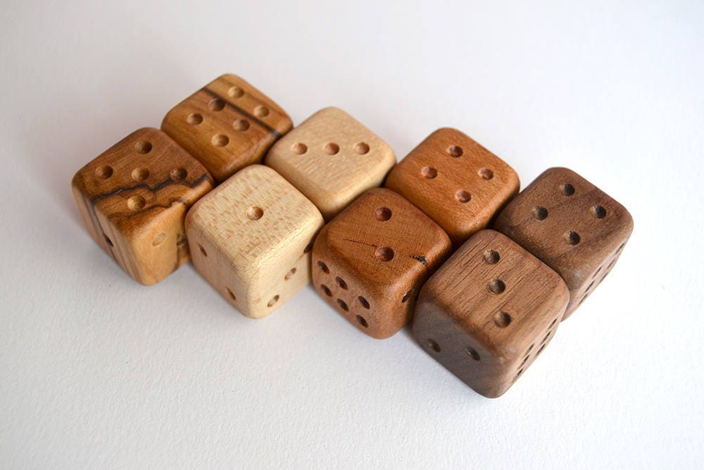 Handcrafted dice made out of Walnut Olive Cherry and Maple Etsy