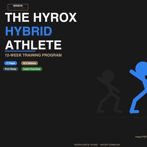 HYROX Training Program PDF | 12-Week Hybrid Athlete Workout Plan | Printable Fitness Workbook | Race Prep Guide | Instant Download