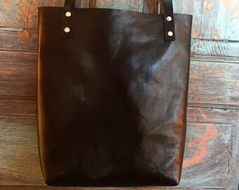 The Essential Black Leather Tote - Leather Tote | Leather Bag