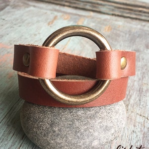 Leather wrap bracelet, Womens leather wrap bracelet, Leather wrap bracelet for women, Bracelet for women, Leather jewelry, Anniversary gift image 1