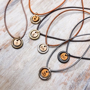 Personalized Wood Pendant Necklace: Engraved Names, Leather Cord