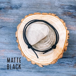 2mm leather cord bracelet in matte black