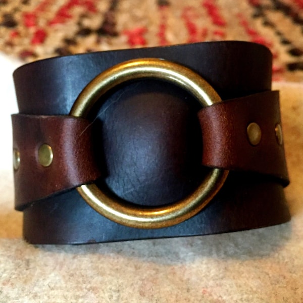 Wide Leather Cuff - Etsy