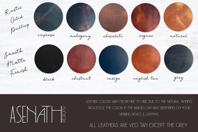 Leather Color Sample Swatches