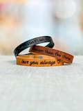 Personalized Leather Bracelet: Engraved Minimalist Cuff