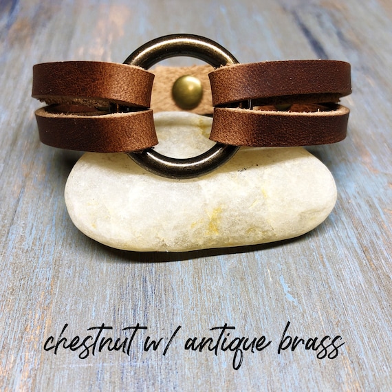 Brown Leather Cuff Bracelet 8-inch Men Women Flexible - Limited Edition Brown Leather Cuff Bracelet 8-inch Men Women Flexible - Limited Edition
