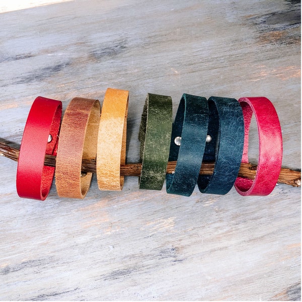 Bold & Bright Leather Bracelet - Modern Boho Bracelet - Simple Leather Bracelets for Women - Italian Leather Bracelets