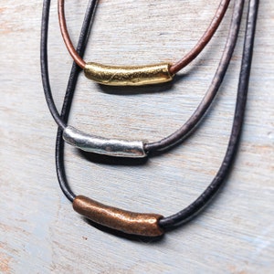 Leather cord necklace for women men | Leather jewelry for him and her | Boho leather necklace | Layering necklace