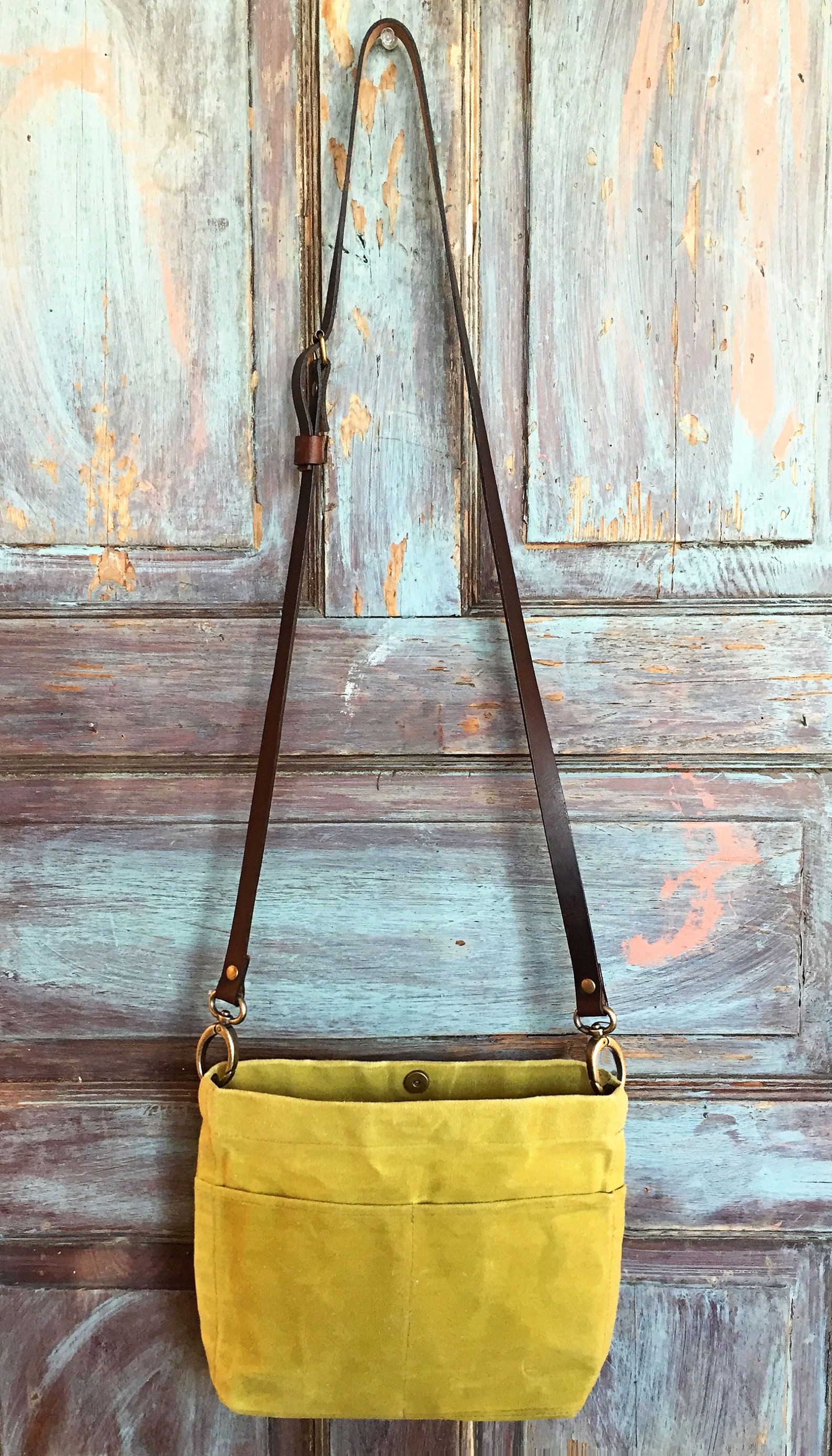 Waxed Canvas Crossbody Bag Mini Crossbody Bag Waxed Canvas Etsy