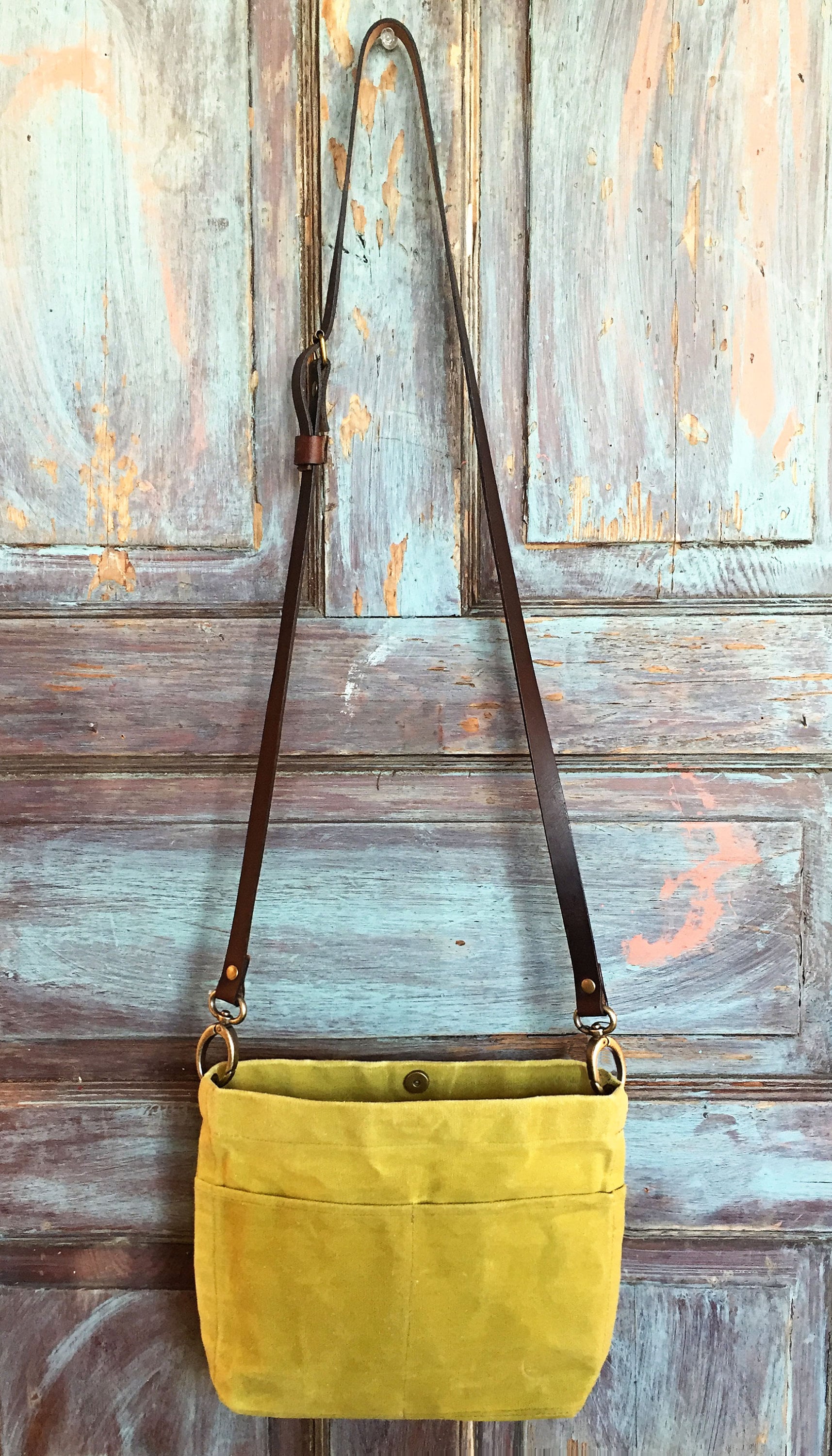 Waxed Canvas Crossbody Bag Mini Crossbody Bag Waxed Canvas Etsy