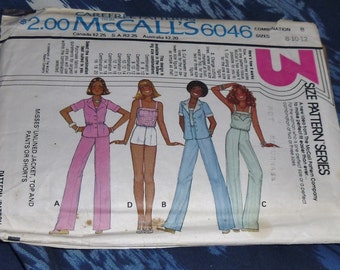 Vintage 1970s McCall's Pattern #6046 Comb. B Sizes 8-10-12 Separates