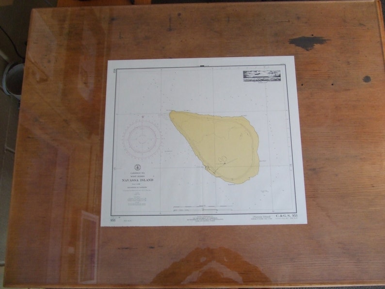 A smaller chart measuring at 21 wide x 18 high 1752 West Indies Navassa Island Caribbean Sea Nautical Chart