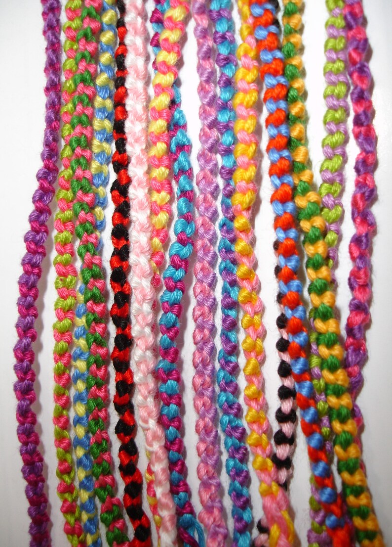 Friendship Bracelet Bulk Thin Woven Double Chain String Etsy