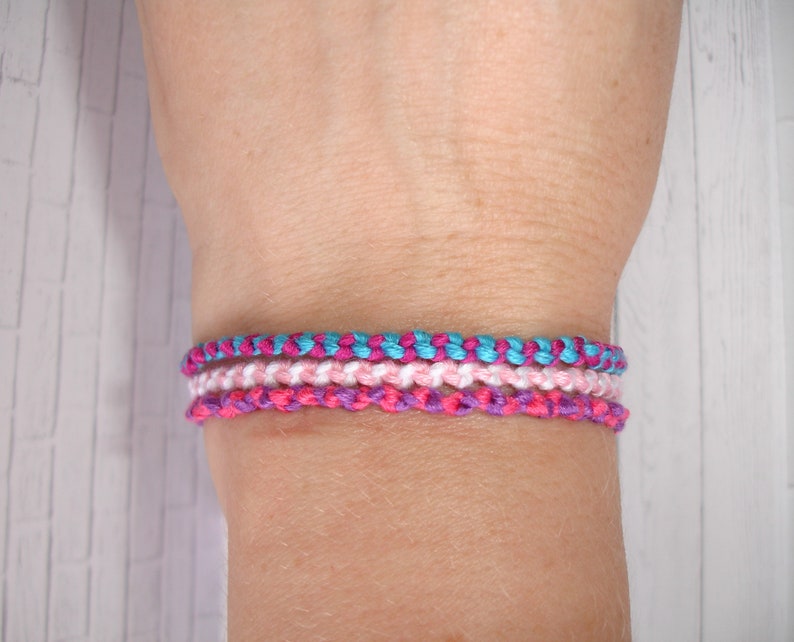 Friendship Bracelet Bulk Thin Woven Double Chain String Etsy