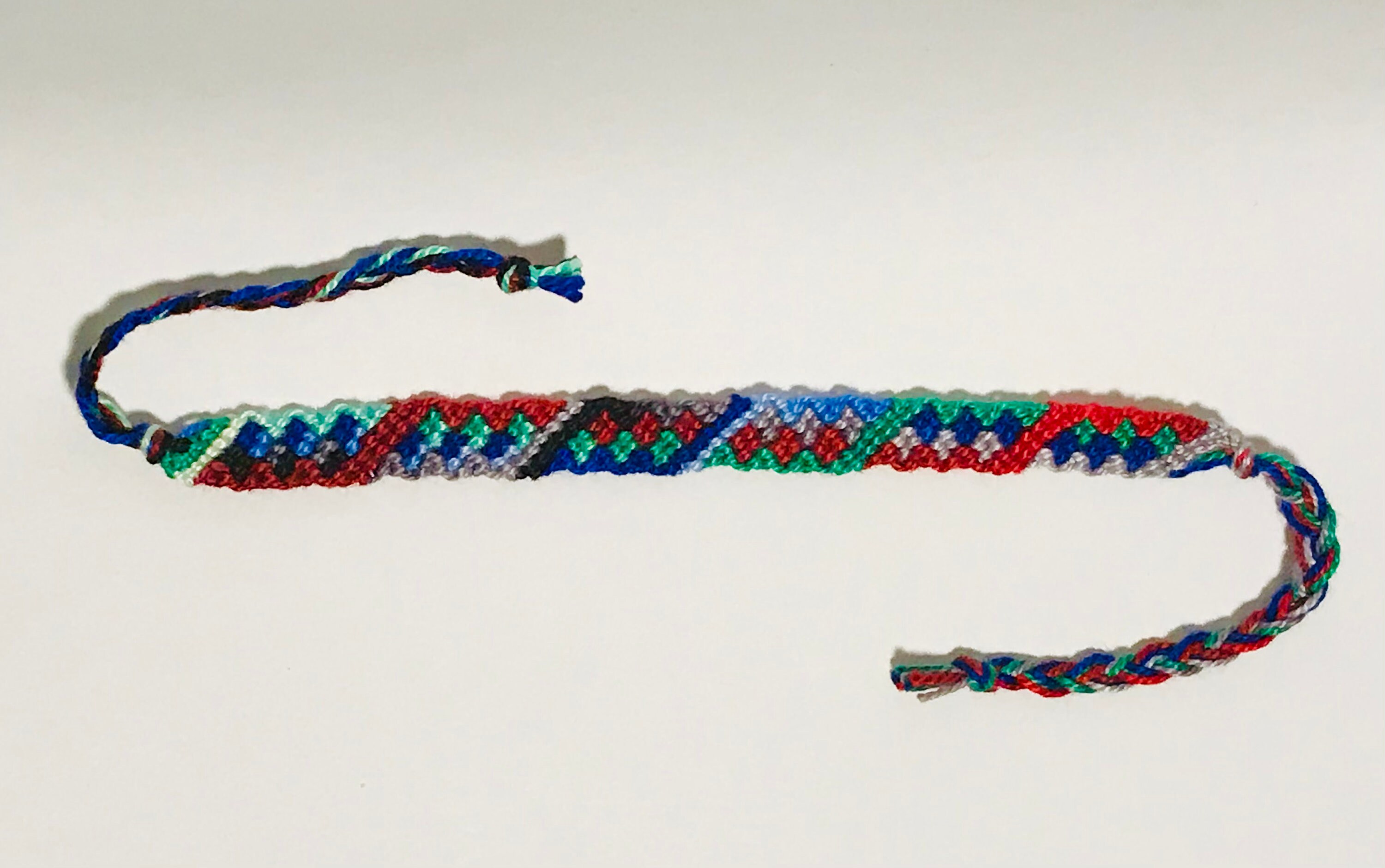 Friendship Bracelet Woven String Bracelet Diamond Zig Zag Etsy
