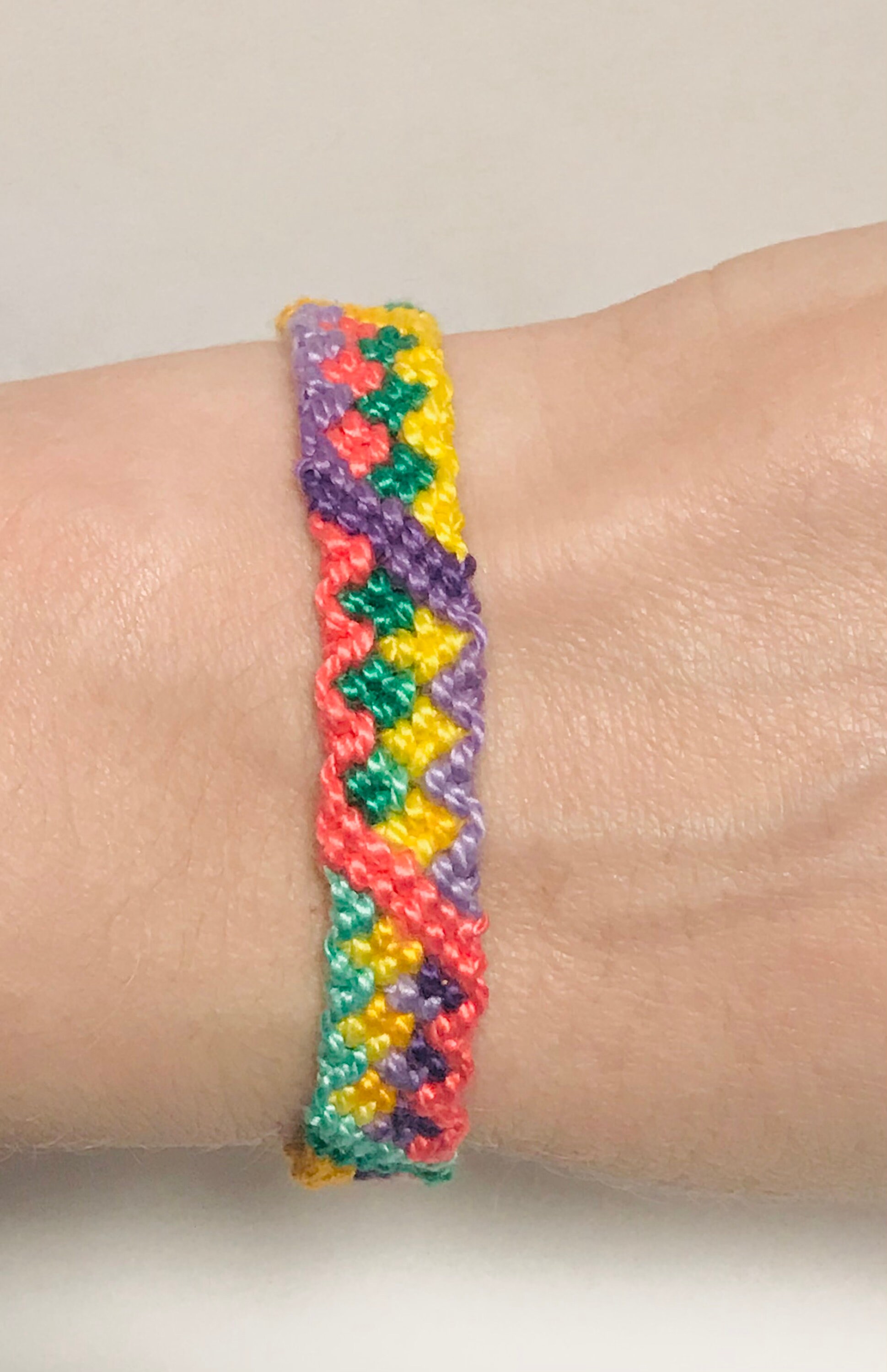 Friendship Bracelet Woven String Bracelet Diamond Zig Zag Etsy