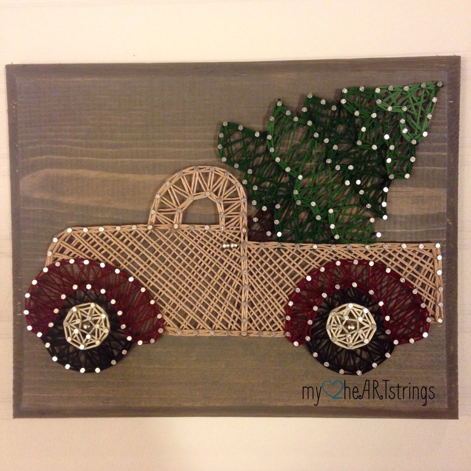 String art Christmas truck | Etsy