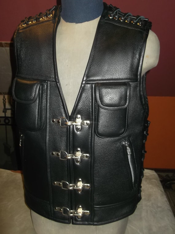 Patch Vest. Handmade. Biker vest motorcycle vest genuine | Etsy
