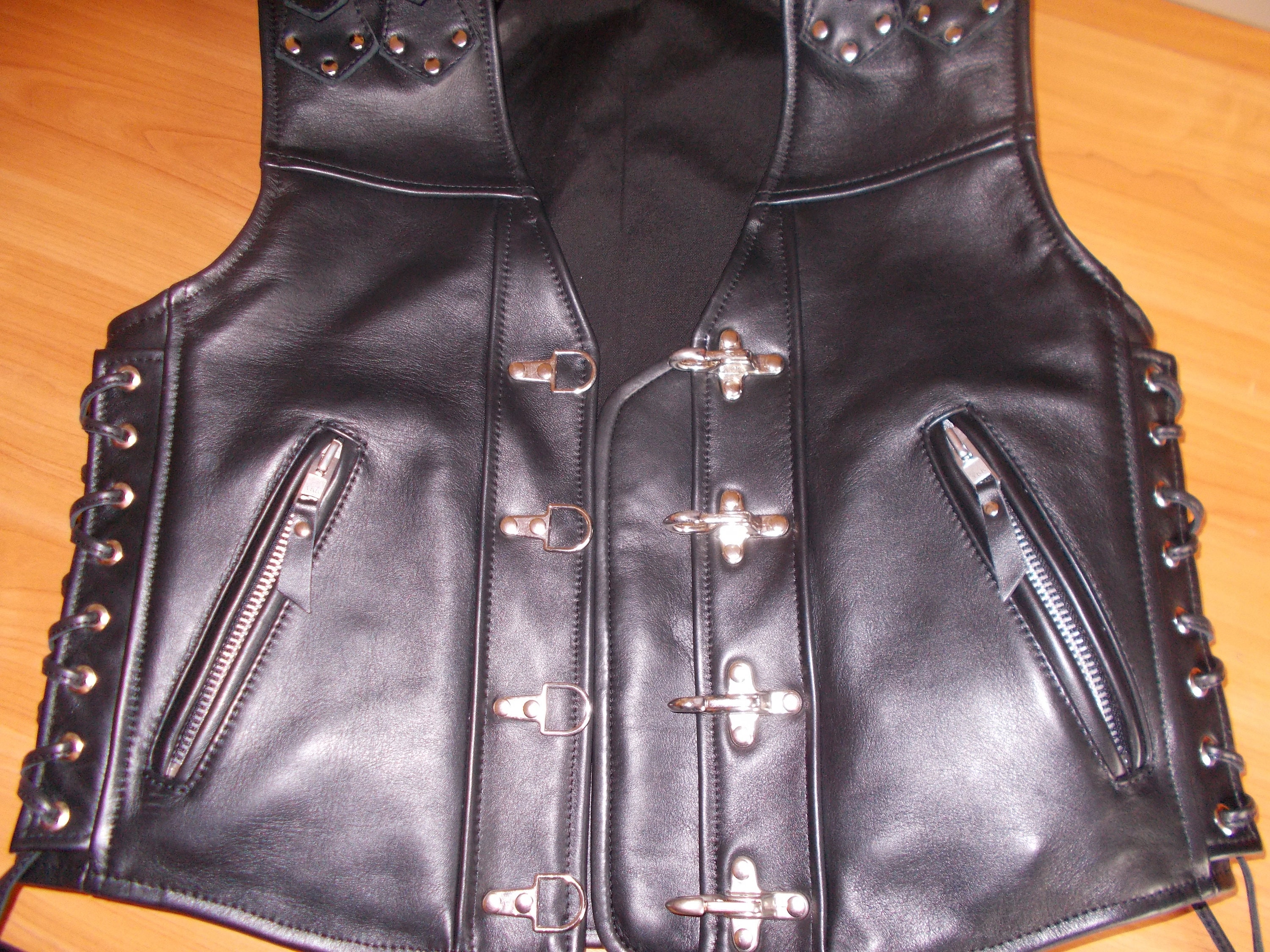 Biker Vest.patch Vest. Genuine Leather-18mm.black.handmade. - Etsy