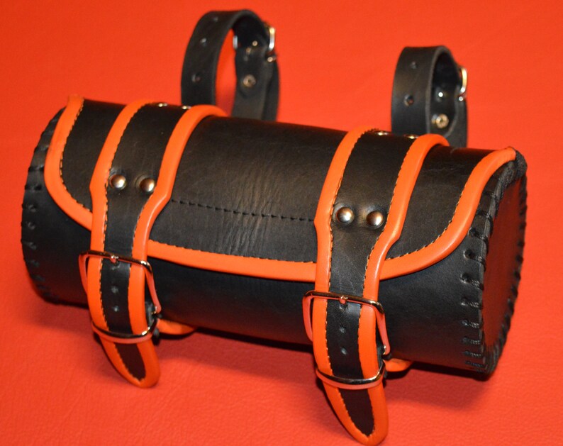 Motorcycle Fork Bag. Thick Leather38mm. Etsy