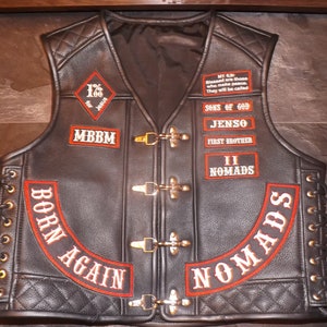 Biker Vest.patches Vest.genuine Leather:1,7-1,8mm-black.handmade. - Etsy