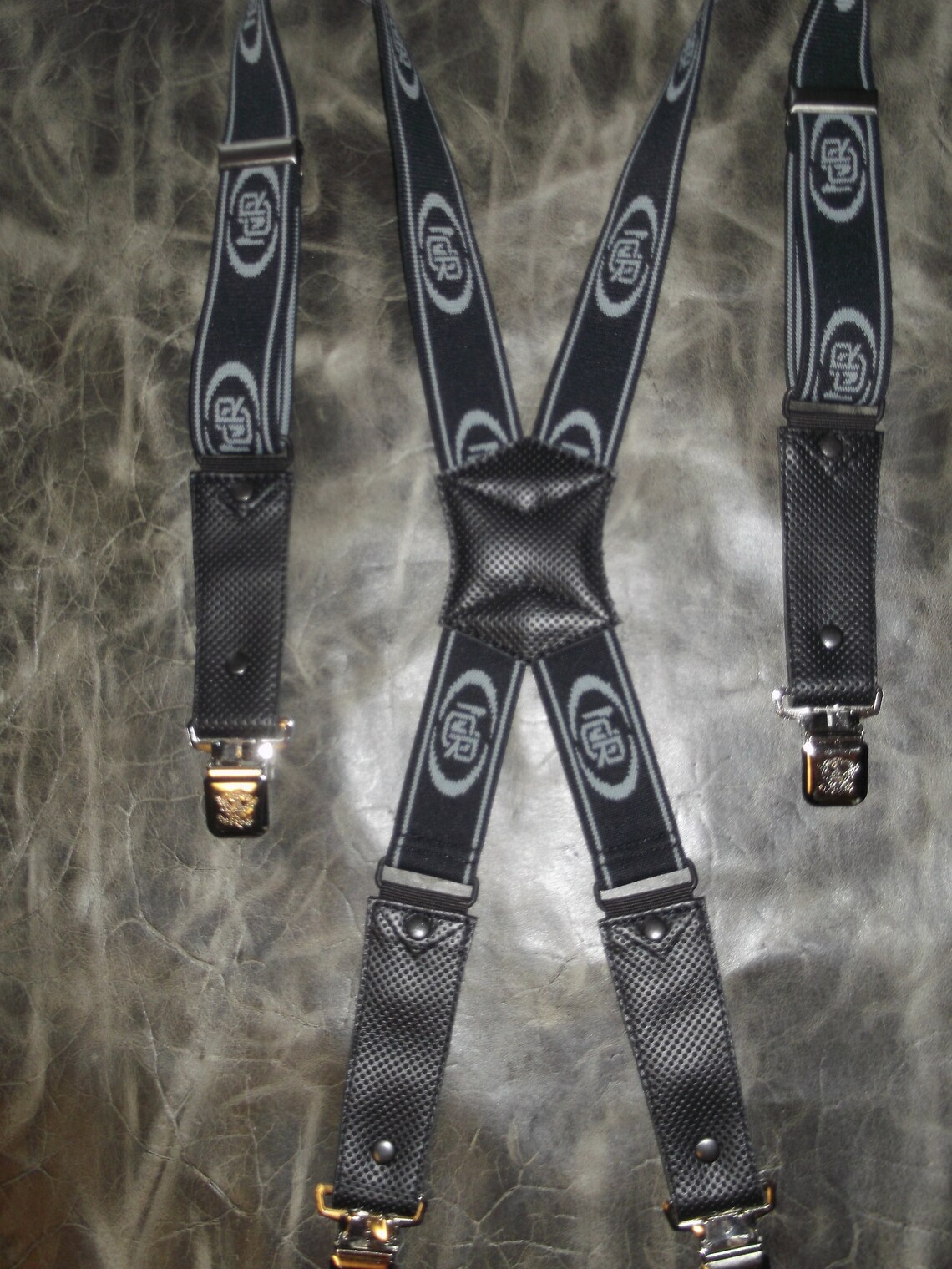 Leather Suspender. Braces Black. Perforated Etsy