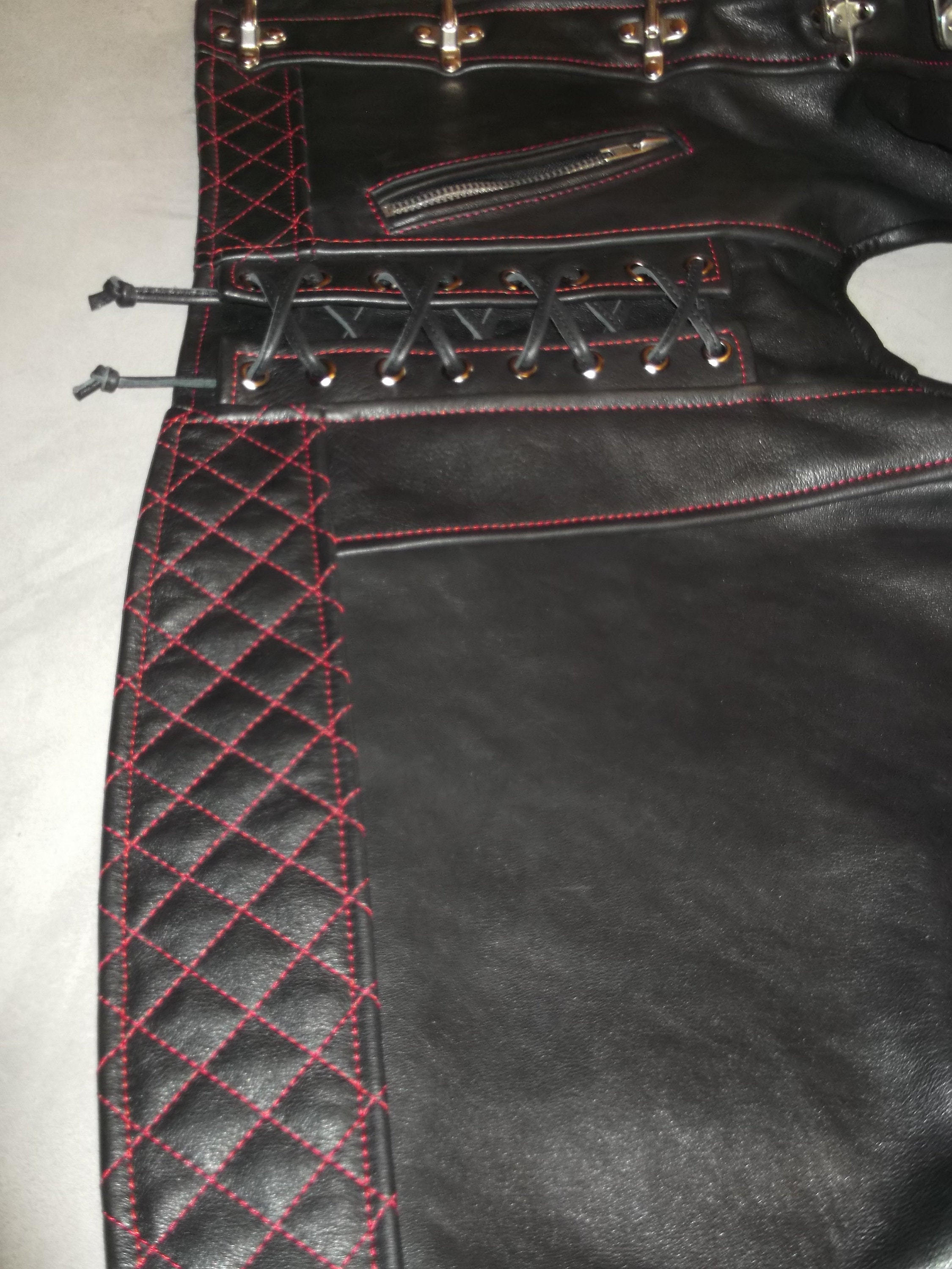 Biker vest genuine leather-18mm-black.Handmade. | Etsy