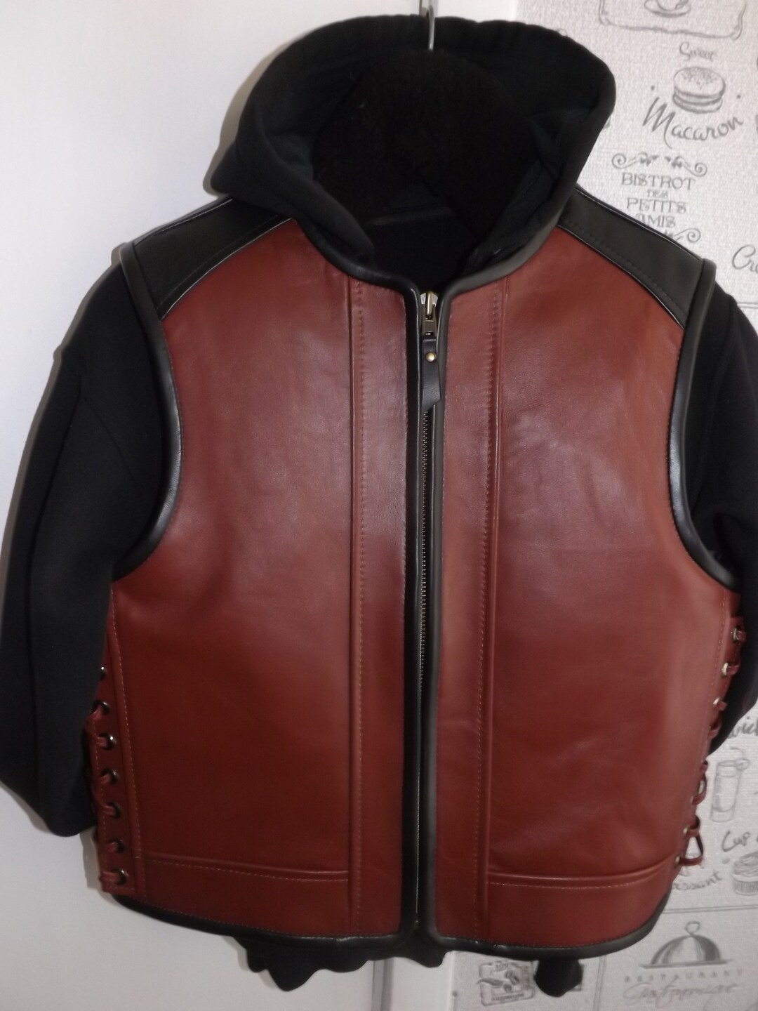 By Tailor Men's Vintage Brown Genuine Sheepskin Leather Vest