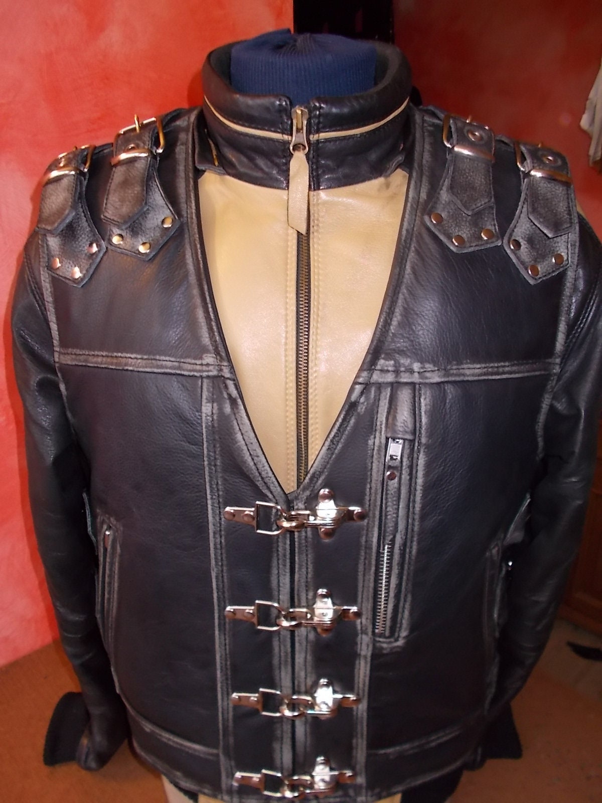 Leather Vest. Biker Vest Motorcycle Vest Genuine Leather - Etsy
