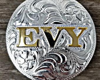 Custom Conchos, Handcrafted, Rich and Deep Hand Engraving, add your name and logo