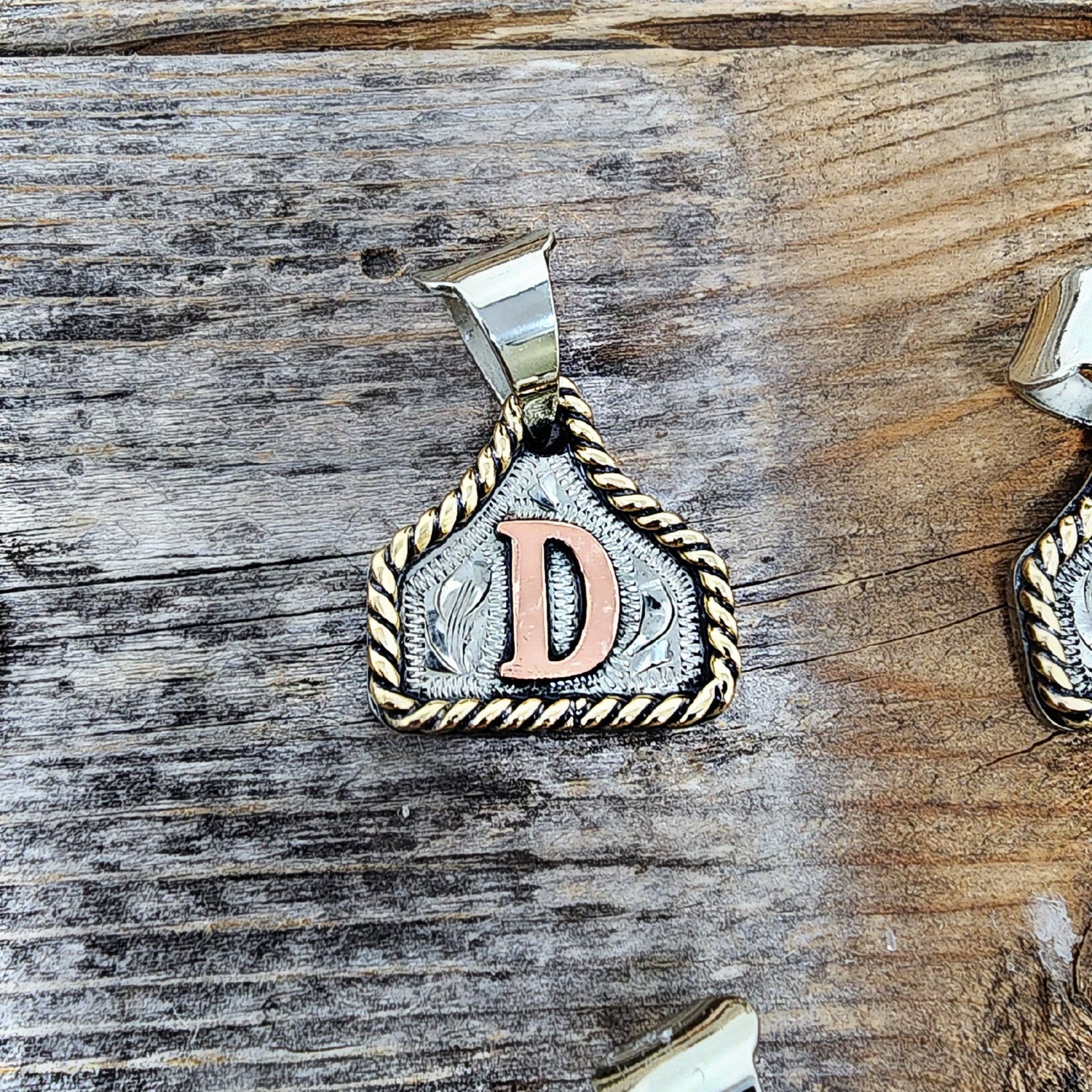 Cow Tag Necklace Handmade Personalized Initial Necklace, Handcrafted. Small Model.  Comes with a 23" Stainless Steel Chain.