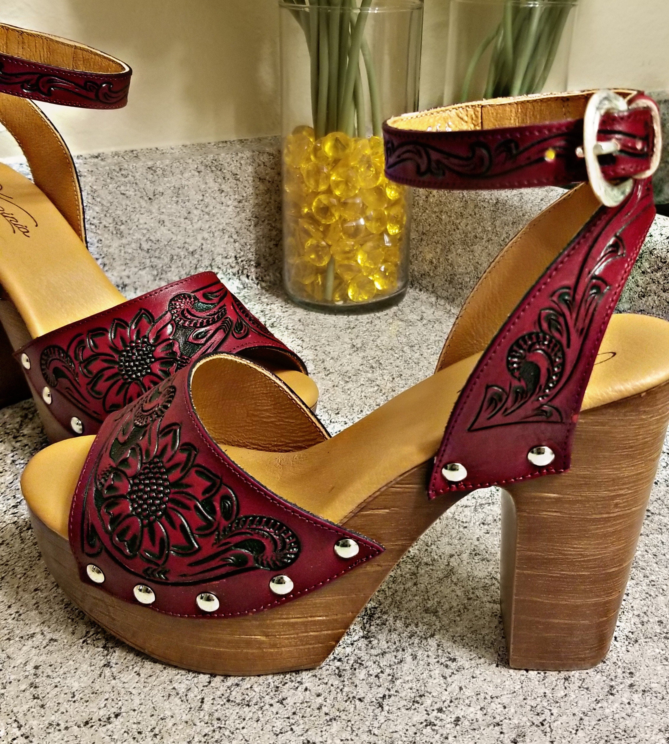 Wine colored hotsell platform heels